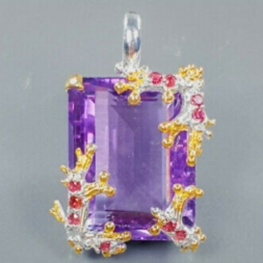 Genuine Amethyst OOAK DESIGNER PENDANT